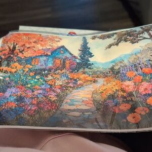 Colorful Cottage Landscape Art Print